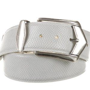 IRO White Leather Belt with Silver Hardware